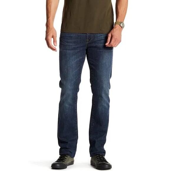 7 For All mankind Slimmy Straight Jeans Size 38 Blue - Picture 7 of 7